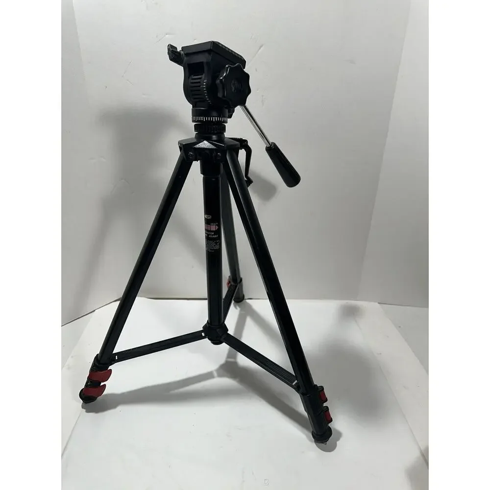 VANTAGE Photo & Video Camera Tripod Vintage Black w Elevator Weight Adjust‎